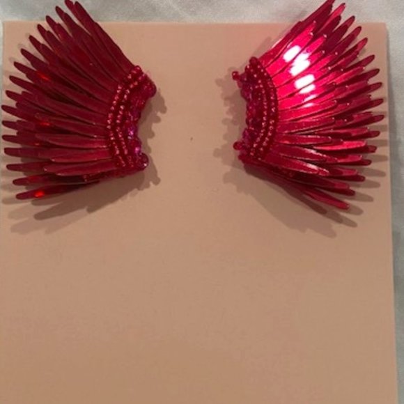 Mignonne Gavigan Mini Madeline Earrings Metallic Hot Pink NWT - Picture 1 of 4